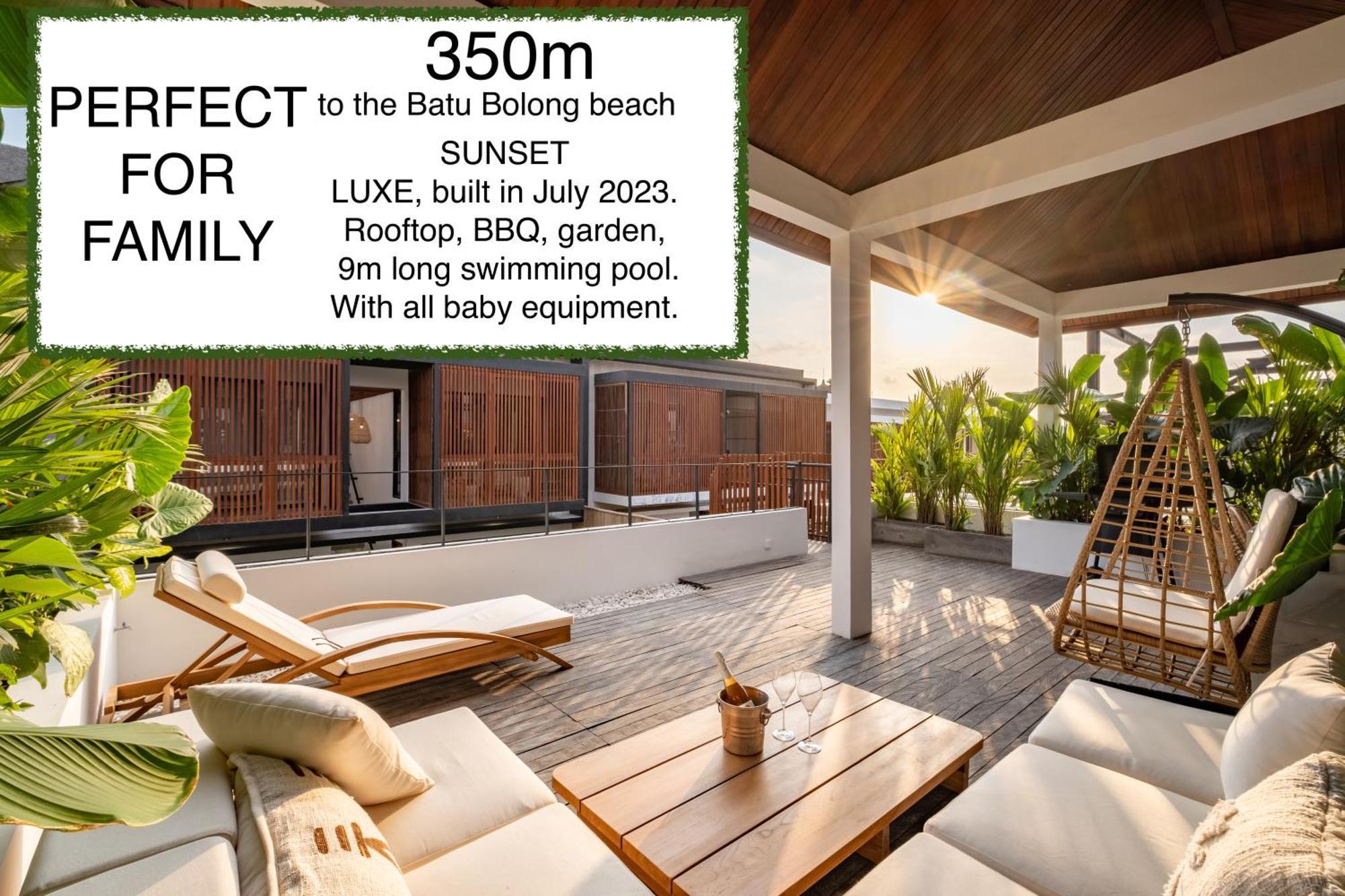 विला 4br New Luxe 350m To I Kids Free I Living Panoramic Windows I Ac I 9 Meters Pool Canggu (Bali)