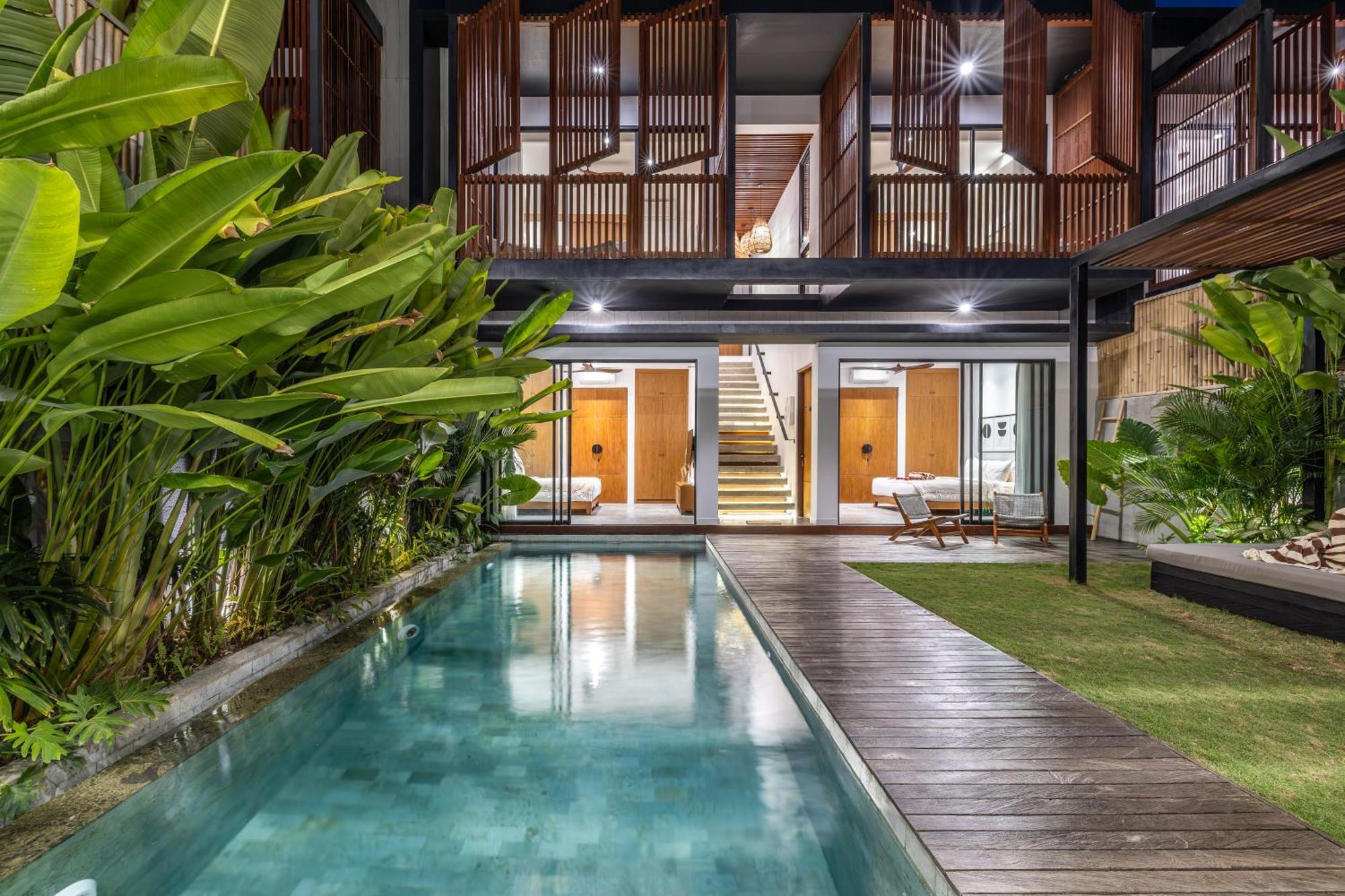 विला 4br New Luxe 350m To I Kids Free I Living Panoramic Windows I Ac I 9 Meters Pool Canggu (Bali)